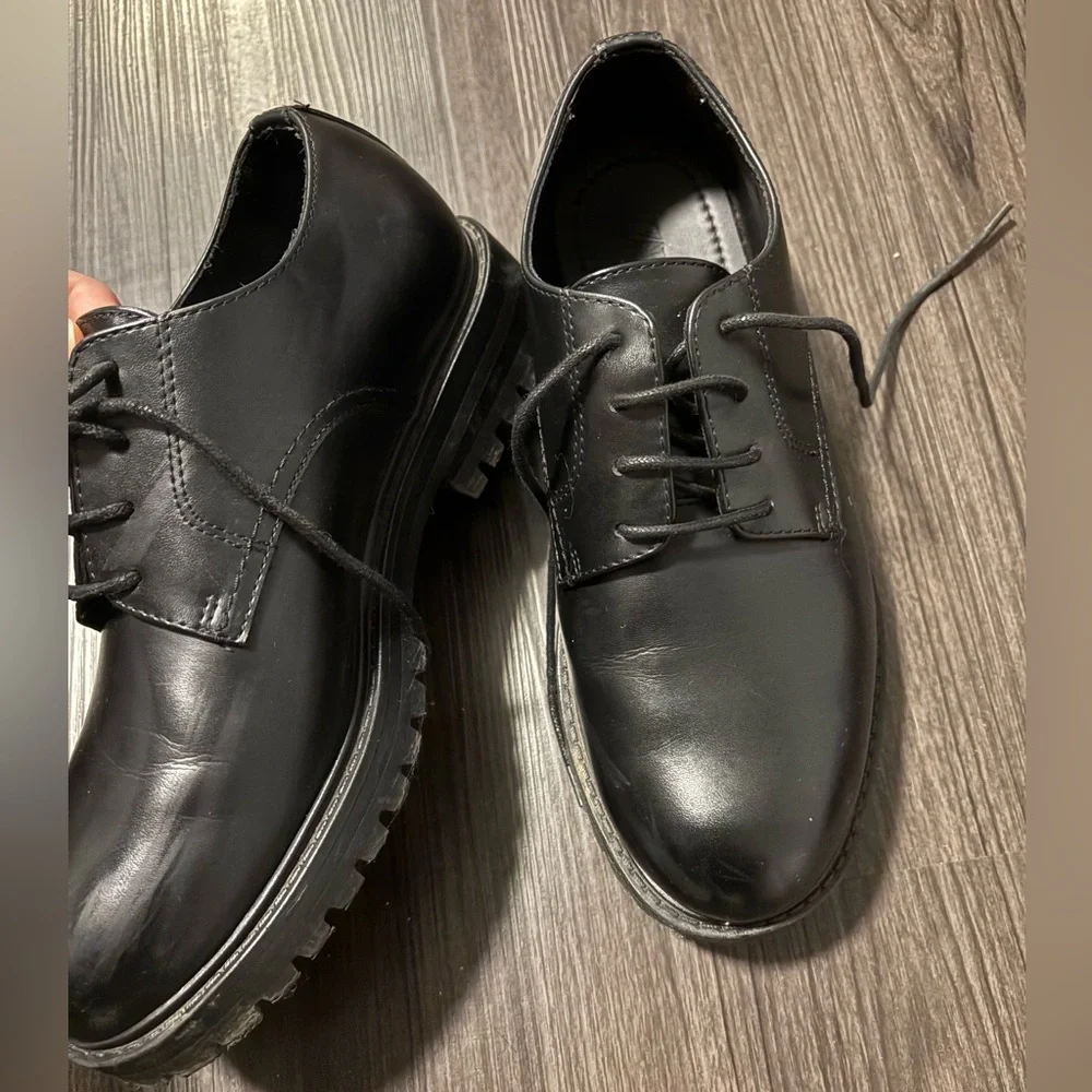 ZARA Boys Black Dress shoes size 7